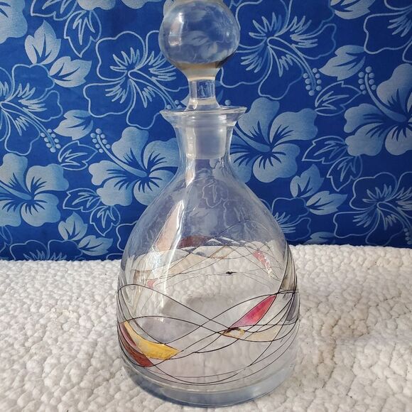 Art Deco Whiskey Decanter Glass Vintage - Picture 1 of 12
